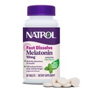 Natrol Melatonin 10mg Tablas rápidas de disuelve - Peppermint Flavor, 60 Cuenta, Apoyo al sueño, Melatonina rápida para adultos, suministro de 60 días