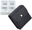 VOFOON Pequeño Organizador de Píldoras, Caja de Píldoras de Viaje para Purse, Contenedor de Píldora de Bolsillo, 4 veces al día Medicina diaria Portable Caso de Vitamina, Caja de Suplemento de Aceite de Pesca (4 Compartimientos, 4X-SU)