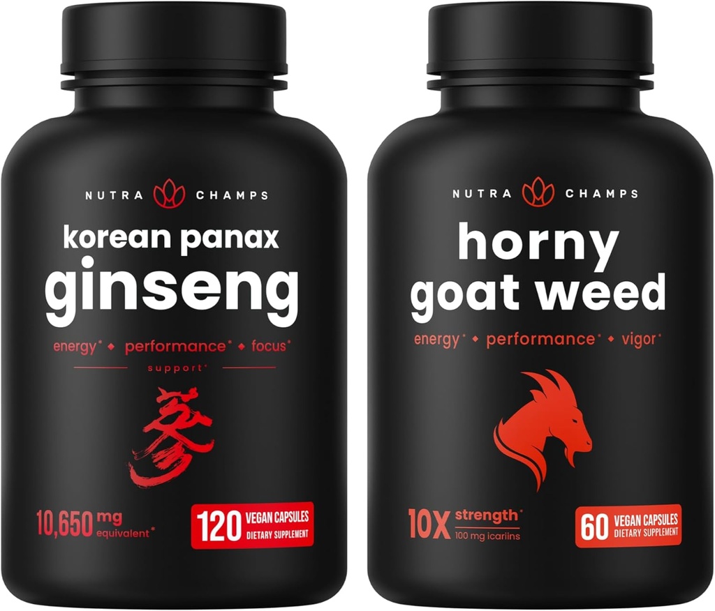 NutraChamps Korean Ginseng y Horny Goat Weed Bundle