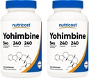 Nutricost Yohimbine HCl 5mg, 240 Capsules (2 Botellas) - Extra Strength - Gluten Free " Non-GMO