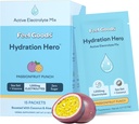 Siente los bienes Hidratación Héroe, 1000 mg Electrolitos Polvo, Sugar Gratis, Magnesio, Aloe Ecológico Vera, L Theanine, Vitamina C & B12, Keto, Vegan, Packets Electrolíticos, Pulsera de Frutas de Pasión, 15 Conde