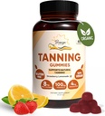 Tanning Gummies for Women & Men, Suplemento natural de la piel con vitamina C, Astaxanthin " Beta Caroteno - Booster de Melanina Oral - Cerdos de Bronce Orgánico, Hecho en EE.UU. - 60 Cuenta