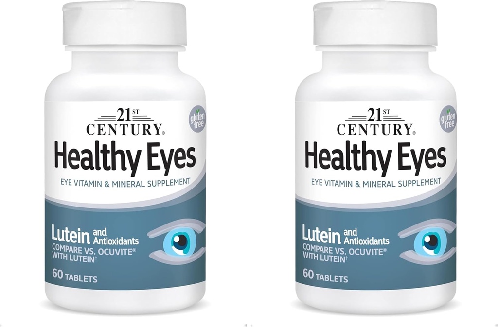 Ojos sanos del siglo 21 con tablas de Lutein, 60 Cuenta, Blanco (27452) (Pack of 2)