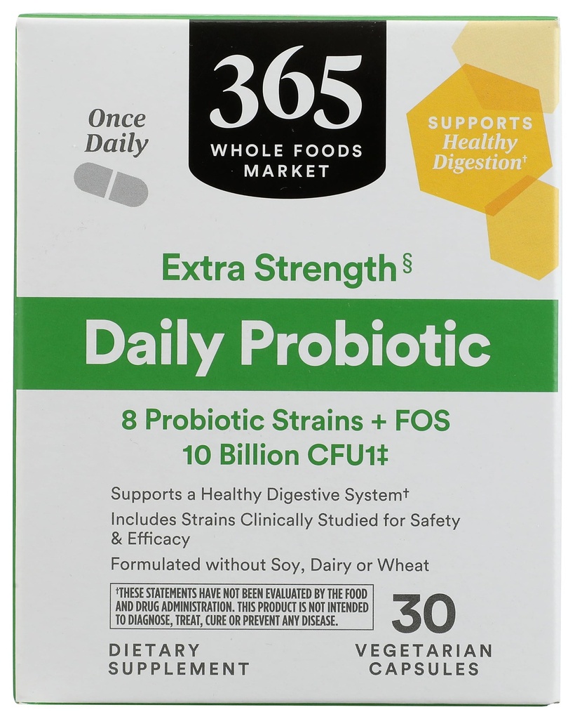 365 por Whole Foods Market, Extra Strength Daily Probiotic 10 billion CFU, 30 ct