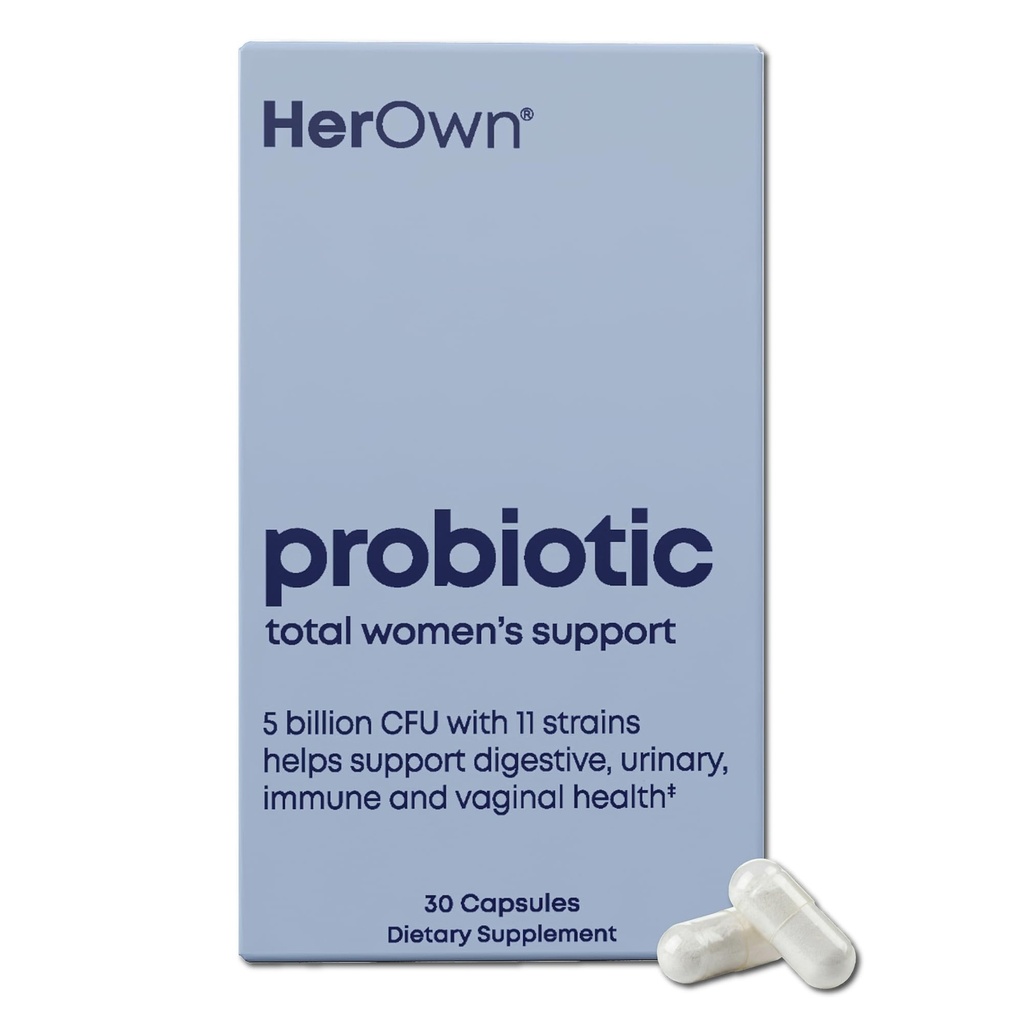 sus propios Probióticos para Mujeres, 5 Billones de UF con Prebióticos, Apoyos Digestión Saludable, 11 Strains, Gluten y Soy Libre, Vegan, No GMO, 30 cápsulas, 30 Actuaciones