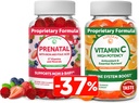 Lunakai Prenatal and Vitamin C Gummies Bundle - Pregnancy Multivitamin Supplement with Iron & Folic Acid - 300mg Organic, Non-GMO, Vegan Chewable Gummy - 30 Days Supply