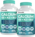 Suplementos de calcio 4-en-1 para mujeres y hombres - Calcio con vitamina D3 K2 5000 UI Suplemento, 601 mg por servidumbre para el corazón, Bones & Body Defenses - libre de gluten, vegano-Amigo (240 ct)
