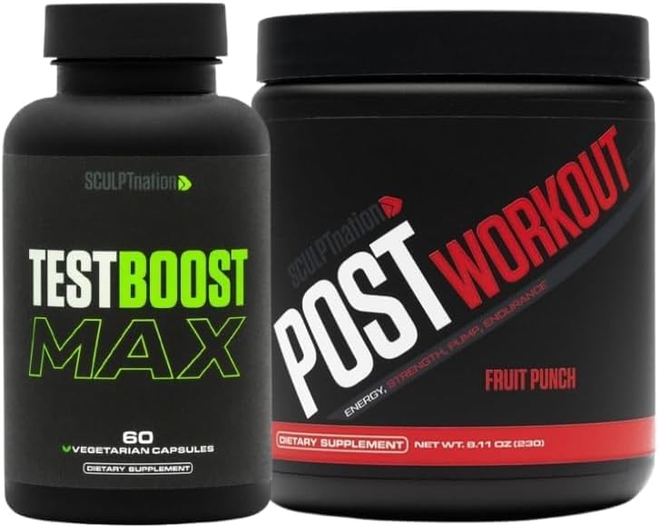 Nación esculpida por V Boost Max y Post Workout Fruit Punch Powder Bundle