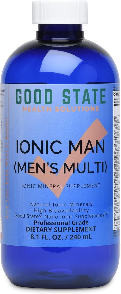 Good State Ionic Man  Liquid Ionic Men's Liquid Ionic Multi Mineral ← Vegan ← Suplemento dietético tención 15 Minerales diferentes (8 oz.)