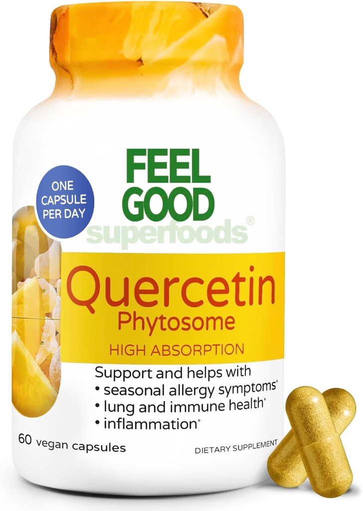 [BRSRAFDROUNBMAYU] Fitooma de quercetina - Absorción alta - Suplemento de salud para Immune & Respiratory Health Support - Premium Antioxidant - 60 cápsulas
