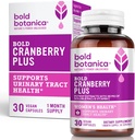 Bold Cranberry Plus – 36 mg PAC – 100% Soluble PAC– UTI UTI Apoyo a las píldoras de arándano para hombres de mujeres con no GMO Vitamina C – 30 cápsulas veganos