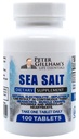 Peter's Choice Sea Salt Sodium Chloride 450mg, 100 Tablets, Electrolyte Support & Balance, Athletic Post Workout Rehydration & Recovery. Ayuda meteorológica caliente. Prevenga la deshidratación " calambres. Made in USA