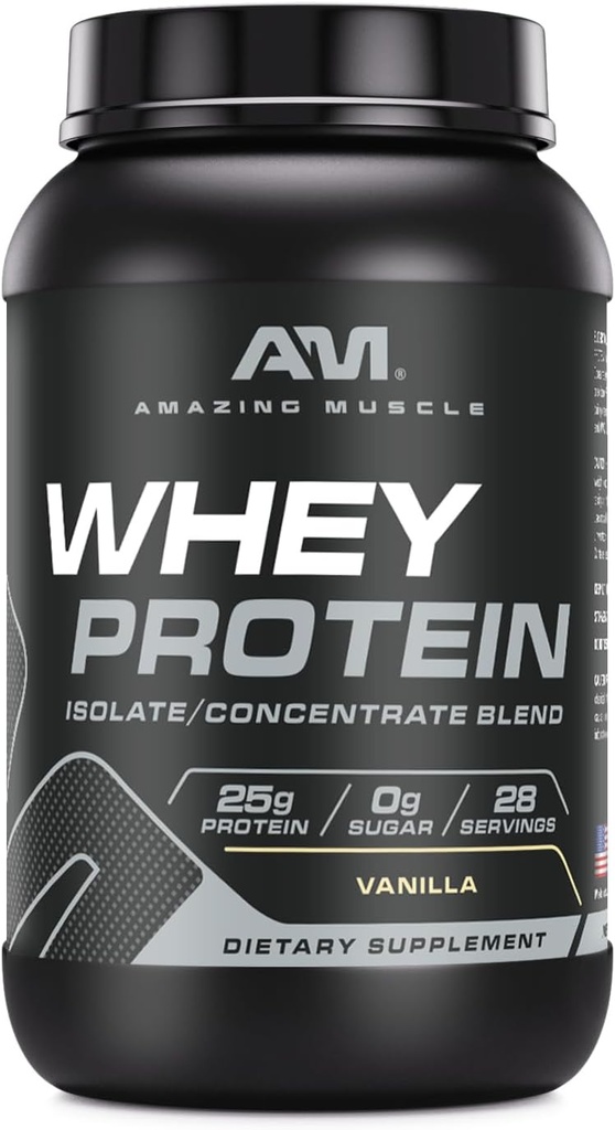 Increíble Musculo 100% Whey Protein Powder *Fórmula avanzada con Whey Protein Isolate como un Ingrediente primario junto con Concentrado de Proteína ultra filtrada (Vanilla, 2 lb)