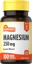 Sundance Magnesium Supplement TEN 250mg TENER 100 Caplets ANTE Fórmula Mineral Esencial Silencio Vegetariano, No-GMO, " Gluten Free