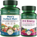 Purity Products Bundle - Hombres Perfect Multi + B12 Energy MELT Soportes múltiples de hombres Vitality saludable, Energía + Más B12 Energy Berry MELT w/ 1,000mcg of Methylcobalamin B-12-30 Day Supply