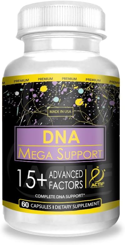 ACTIF DNA Mega Soporte con 15+ Factores Avanzados - No GMO, Activo rápido, Hecho en EE.UU., 60 Cuenta