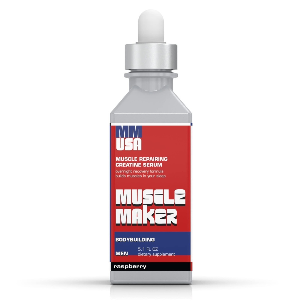 MMUSA Muscle Maker Post Workout Serum: Enhanced Men's Health with Antioxidant Boost. Immunity Powerhouse, Vitamina C & Zinc. Creatina para Fitness, Energía & Focus. Raspberry 5.1 Fl Oz