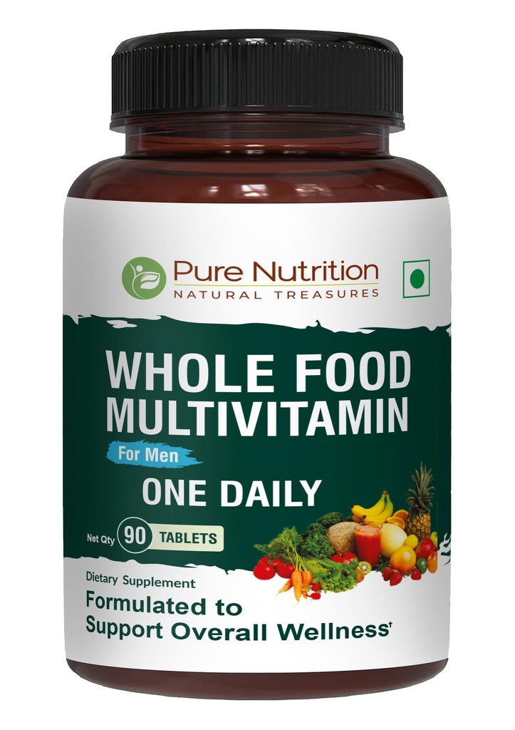 Nutrición Pura Multivitaminas Alimentarias para Hombres TENIDO 90 Tabs ANTE One-A-Day TEN 100% RDA TENIDO 24 Vitaminas Naturales y Minerales ANTE Todas las plantas naturales Multivitamina para Hombres ANTE 3 Meses