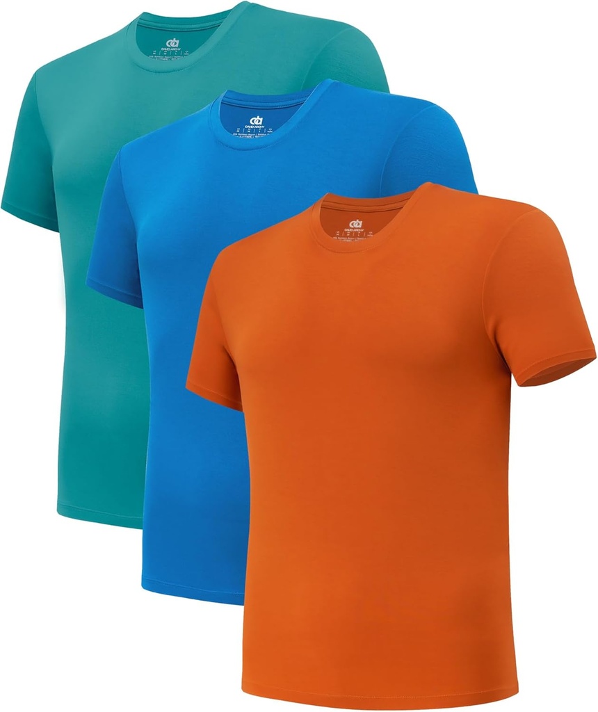 DAVID ARCHY Hombres Ropa interior Bamboo Rayon Moisture-Wicking Crewneck Camisetas Stretch Tees para Hombres, 3 o 5 Pack