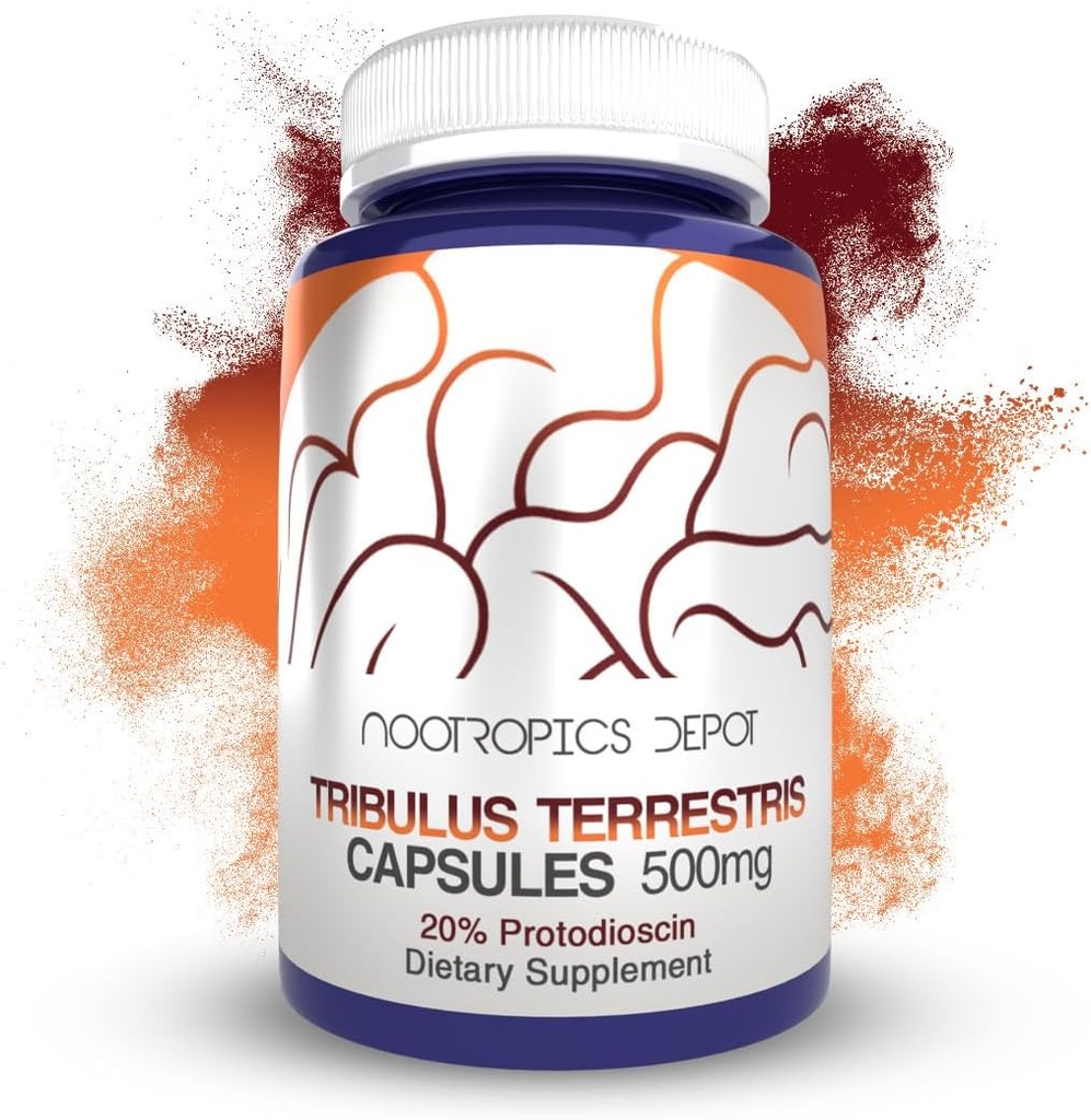 Nootropics Depot Tribulus Extract Capsules  500mg ← 20% Protodioscin ← Tribulus terrestris  Fitness, Mood