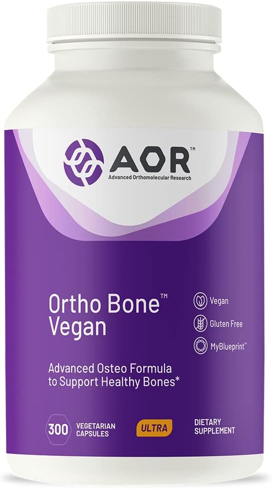 AOR, Ortho Bone Vegan, Osteo Fórmula para apoyar los huesos saludables, 300 cápsulas (60 servidos)