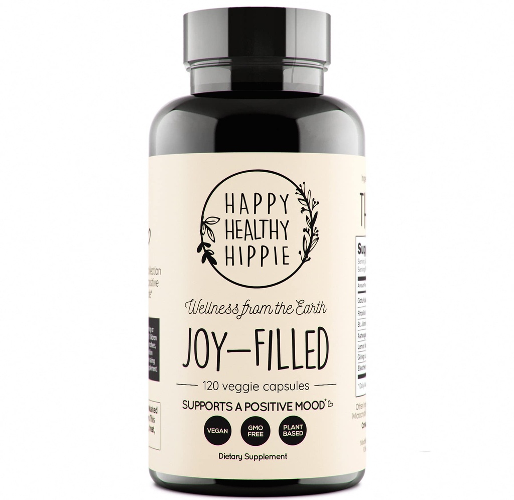 Suplemento de apoyo a la mezcla llena de alegría - 7 Herb Complex w/St. Johns Worts (120 Ct)  Stress Relief Supplement with Rhodiola Rosea, Eleuthero ← Ayuda a calmar la mente " Body  durable 100% Plant-Based Happy Pills