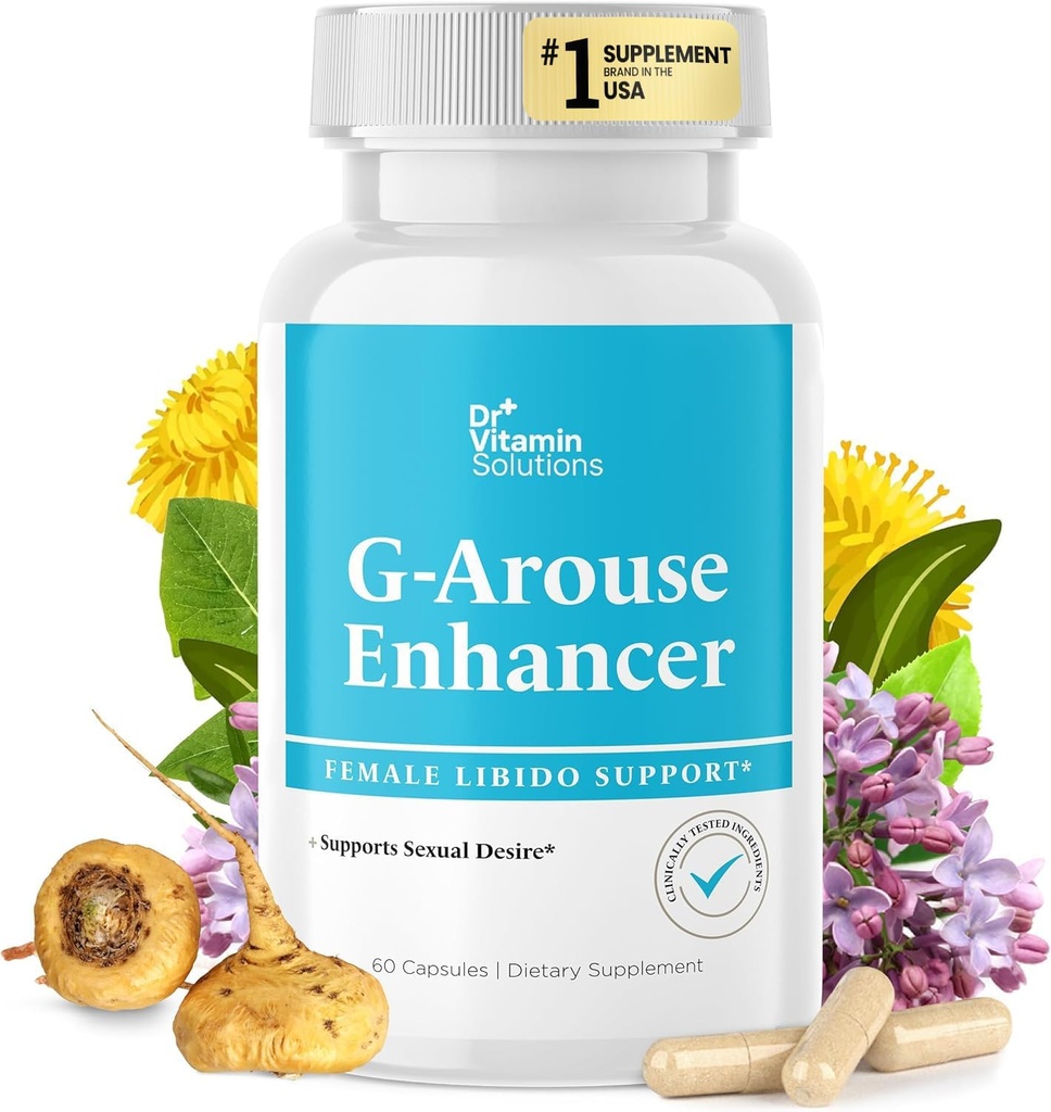 DR VITAMIN SOLUTIONS G-Arouse Enhancer for Mujer ← Libido Booster for Women ← Fast Acting Formula w/Horny Goat Weed, Maca Root, Tongkat Ali ' Tribulus Silencio Female Libido Booster for Energy, 60 cápsulas