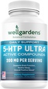 100% Puro 200 MG 5-HTP Ultra para el sueño saludable y el sentido del bienestar - Soporte Mood, estrés, sueño - 5HTP Suplemento con calcio - 60 5HTP 200mg cápsulas, 30 servicios