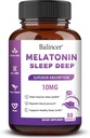 Melatonina 10 mg + L Theanina 5 mg " Magnesio 5 mg, Apoyo al sueño respetuoso para adultos, sin hábitos que forman suplemento de ayuda al sueño para la calma y la relajación, Vegan, No GMO, 60 cápsulas
