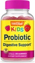 WellSi Kids Probiotic Gummies - Asistencia Digestiva, Gut Health, Immune Support Gummy - Probióticos para la Salud Digestiva - Vegan, Gluten Gratis - 60 Gummies