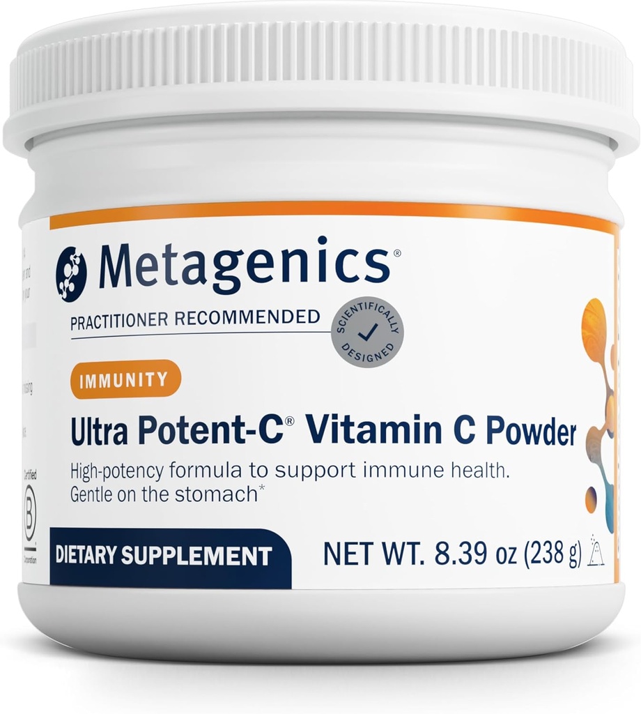 Polvo de vitamina C para vitamina C de ultrapotencia - Suplementos de apoyo inmunitario* - Gentle On Stomach - with Bioflavonoids, L-Glutathione & L-Lysine - Non-GMO - Sin gluten - 8.39 oz