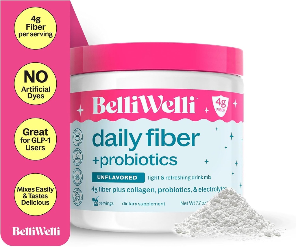 Desarrollado suplemento diario de fibra Polvo con colágeno, probióticos " electrolitos tóxicos soporta salud digestiva, equilibrio de Gut " Debloating, azúcar Gratis ← 30 Servimientos
