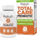 Probulina Total Care Probiotic Supplement, Daily Gut, Digestive, and Immune Health Probiotics Capsules for Men and Women, 20 Billion CFU, Vegan, 30 Count Bottle