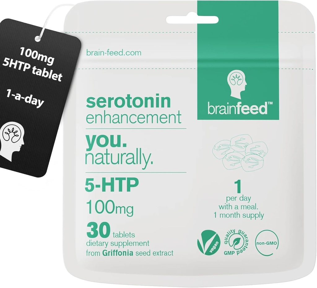 Suplementos de serotonina (30) Silencio 1-a-Day Serotonin Mood Apoyo Silencio 5HTP 100mg Por Tablet from Griffonia Seed Extract ← Natural Serotonin Booster  1 Month Supply