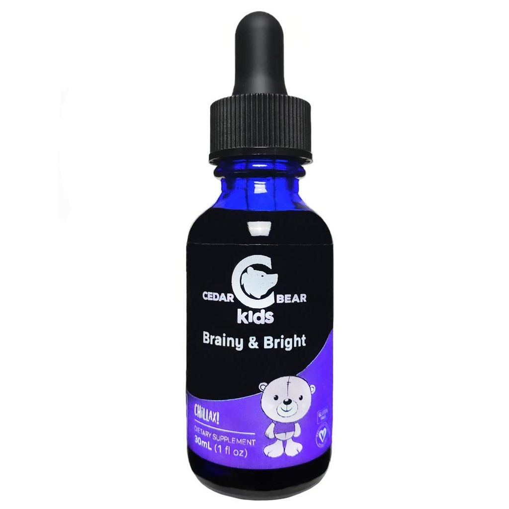 Cedar Bear Brainy &amp; Bright for Kids - Supports Calm and Mental Focus 1 FL Oz