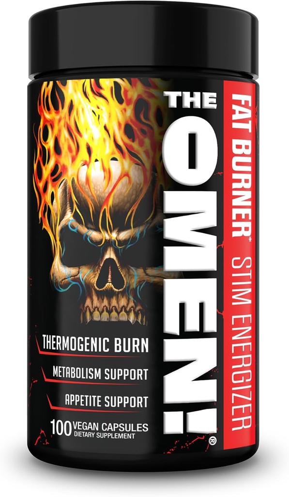 JNX SPORTS ¡El Omen! Thermogenic Fat Burner – Suplemento dietético para hombres y mujeres con L Carnitine ← Appetite Suppressant & Metabolism Booster  100 cápsulas