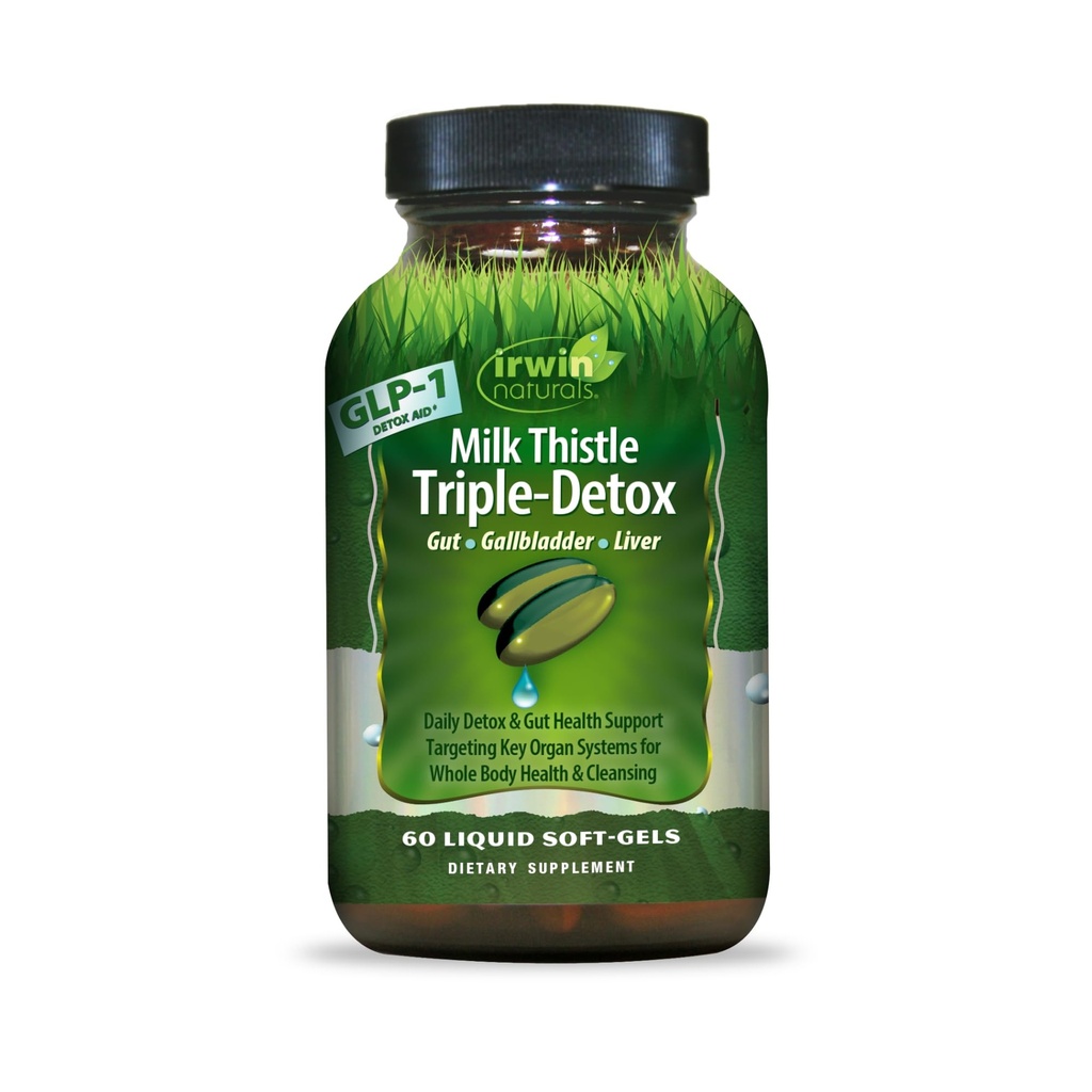 Irwin Naturals Milk Thistle Triple-Detox — Advanced Liver " Detox Support, 60 Liquid Softgels