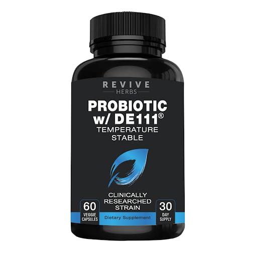 Probiótico avanzado con Estreno DE111 (Bacillus subtilis). Spore Forming Probiótico. No se necesita refrigeración. 11.5 Organismos de billón. Probióticos para Mujeres y Hombres. 60 cápsulas vegetales.