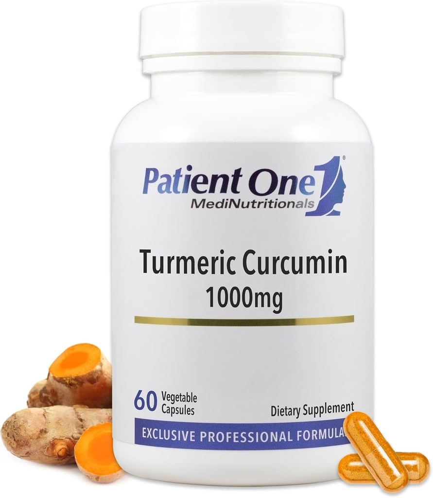Pacientes 1 Turmeric Curcumin 1000 mg Silencioso Suplemento para apoyar la respuesta inflamatoria saludable y más* Silencio con Black Pepper Extract Ø 60 cápsulas