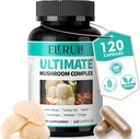 6 en 1 Mushroom Supplement - Focus, Memory, Nootropics Brain & Immune Support Mushroom Complex with Lions Mane, Reishi, Cordyceps, Chaga, Turquía Tail, Maitake (120 Capsules)