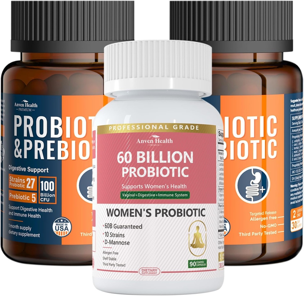 Completo Gut & Digestive Health Bundle for The Whole Family: 100 Billion Probiotics + Women Probiotics