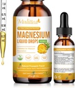 Bombas Líquidas de Magnesio - Alta Absorción 5-en-1 Suplemento Complejo de Magnesio Glycinate, Malate, Citrate, Taurate - para Hueso, Musculos, Nerves & Energy - Vegan, Sugar Gratis, 2 Fl.oz
