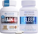 Relaxium Sleep Aid 60 cápsula + BrainIQ Suplementos cerebrales nootrópicos 60 cápsulas