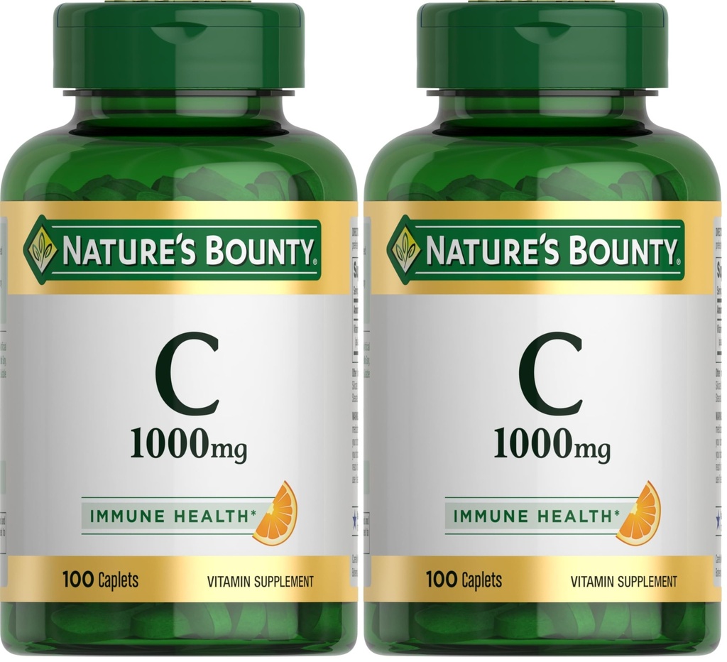 La recompensa de la naturaleza Vitamina C 1000mg, Suplemento de Apoyo Inmunitario, Potencial antioxidante, 100 cápsulas (Pack of 2)