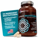 OmniBiotics Ultimate Daily Multivitamin for Women &amp; Men – 34 Ingredientes esenciales que incluyen vitamina A, C, D, E, B6, B12, Biotina, Zinc – 120 Vegan cápsulas
