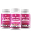 1 Body Hair Skin Nails Complejo de vitaminas con Biotina - Fórmula completa con 26 vitaminas esenciales para hombres y mujeres - 3 Pack