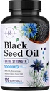 Black Seed Oil Softgels 1000mg - Premium Nigella Sativa Blackseed, Pure Natural Black Cumin Seed Oil & Antioxidant for Skin & Immune Support - Non GMO, Bottled in USA Suplemento - 120 Softgels