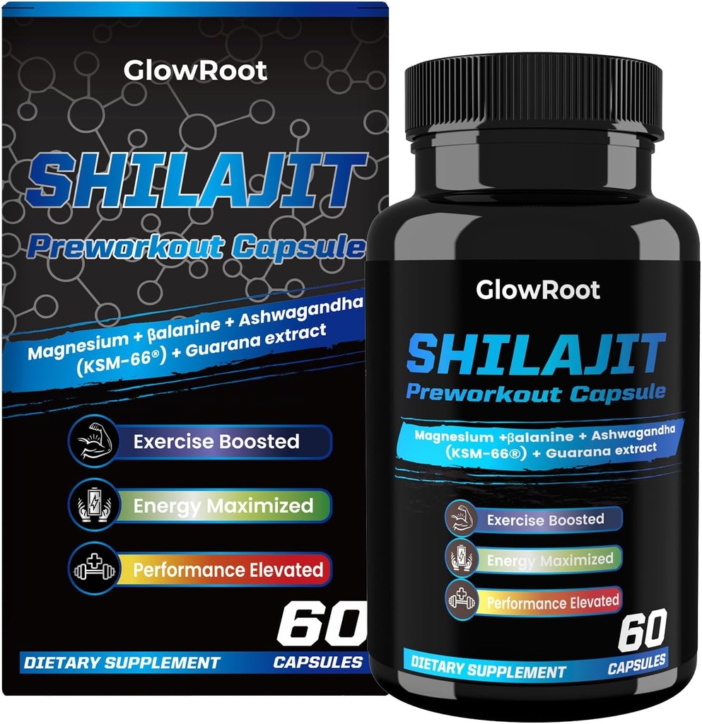 Shilajit Capsules, Shilajit Extract with Natural Fulvic Acid " 85+ Minerals, Non-GMO, Gluten Free, Vegan Friendly - 60 Condes