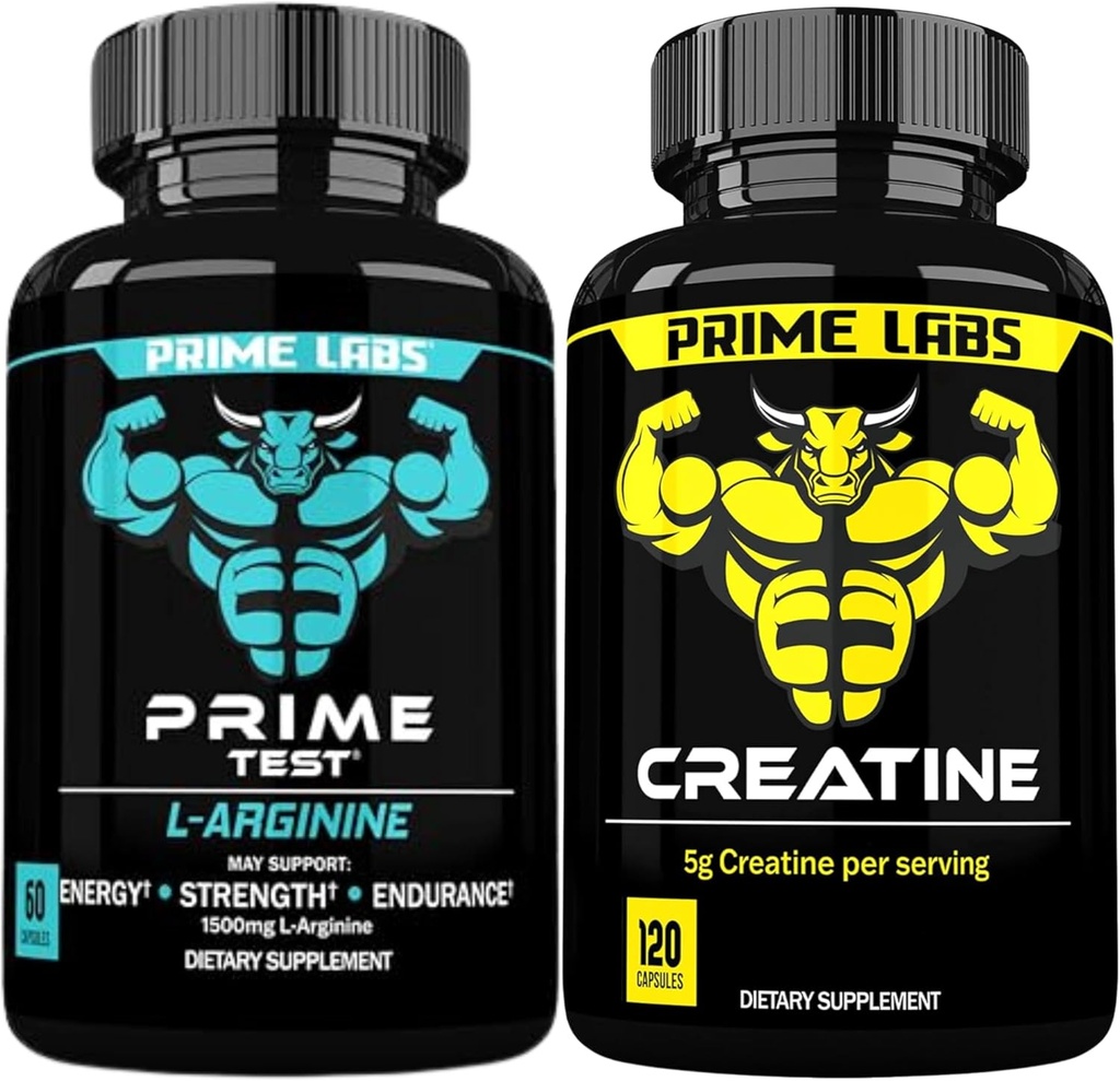 Prime Labs L Arginine (60 ct) + cápsulas de crema (120 ct)