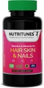 Esquí de pelo y vitaminas de uñas–Biotina & colágeno Fórmula con vitaminas B, Zinc & Selenium – promueve la fuerza del cabello, la hidratación de la piel " salud de uñas – 120 Softgels